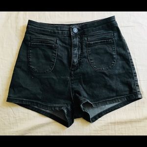 BDG super high waisted black shorts
